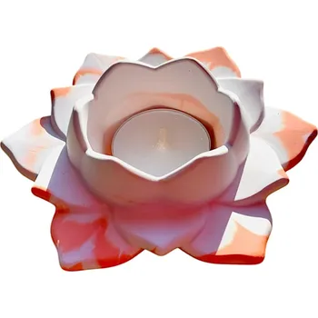 Svícen Svícen na čajovou svíčku Lotus 2. čakra oranžová