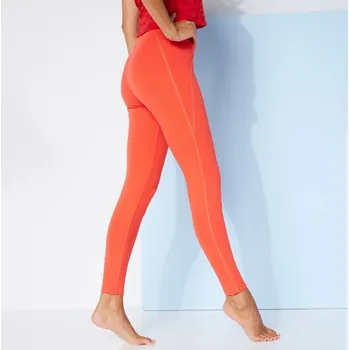 Dámské legíny Jednobarevné sportovní legíny s vysokým pasem korálová 34/36