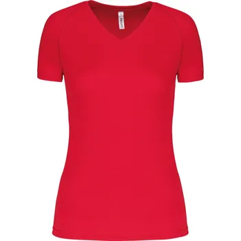 pracovní tričko Kariban Tričko PA477 s výstřihem do V, sportovní, krátký rukáv, dámské COT20P47700401-red S Červená
