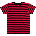 Mantis Tričko M109S, pruhované, krátký rukáv, pánské COT70109S81404-black/red XL Černá/červená