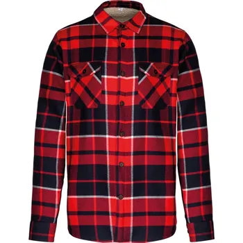 Pánská košile Kariban Košile K579, flanelová s sherpa fleecovou podšívkou, dlouhý rukáv COT20K57988102-red/navy M Červená/navy