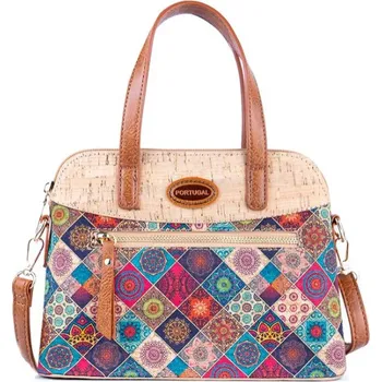 Kabelka Korková kabelka do ruky i přes rameno - Mandaly v kosočtverci