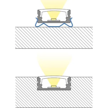 LED páska Přisazený hliníkový profil černý PH2 17x7 mm včetně čirého difuzoru 2 m