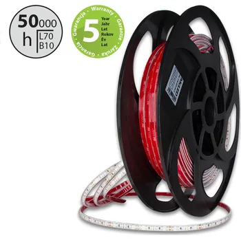 LED páska LED pásek SMD2835 UWW, 120LED/m, 9,6W/m, DC 24V, 600lm/m, CRI90, IP67, 10mm, 50m