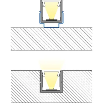 LED páska Přisazený hliníkový profil PW černý 11x11mm, včetně mléčného difuzoru, 1m