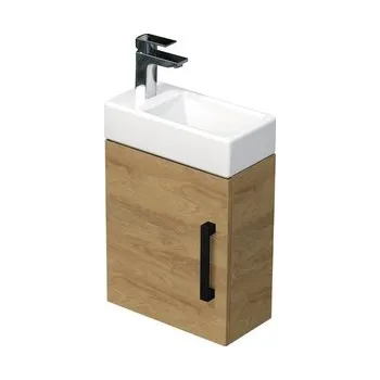 Koupelnový nábytek Koupelnová skříňka s umyvadlem SAT Cube Way 40x47,5x20 cm dub Hickory mat CUBE320401DCDH