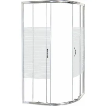 Novoterm Asymetrický sprchový kout NV-Madera 100x80 chrom/potisk - bez vaničky