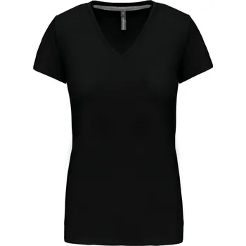 pracovní tričko Kariban Tričko K381 s výstřihem do V, krátký rukáv, dámské COT20K38100213-black 3XL Černá