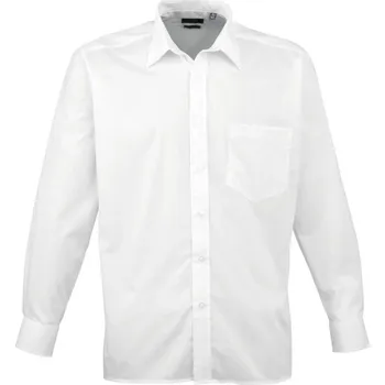 Pánská košile Premier Košile PR200, popelínová, dlouhý rukáv COT3902000010p-white Bílá 46