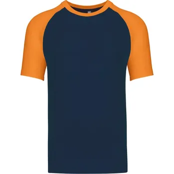 pracovní tričko Kariban Tričko K330 baseballové, krátký rukáv COT20K33067205-navy/orange 2XL Navy/oranžová