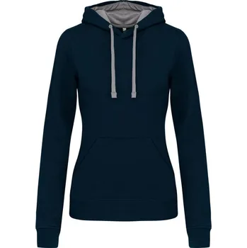pracovní mikina Kariban Mikina Kariban K465 s kontrastní kapucí, dámská COT20K465k6300-navy/fine g XS Navy/šedá fine