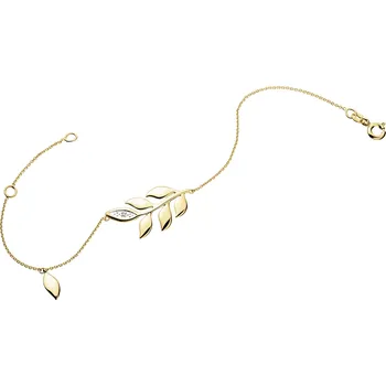 Náramek Náramek ze žlutého zlata s diamantem - listy - 0,004 ct - ryzost 585 - 110.667