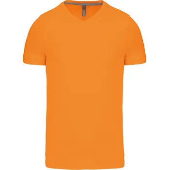 pracovní tričko Kariban Tričko K357 s výstřihem do V, krátký rukáv, pánské COT20K35723505-orange 2XL Oranžová