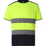 Yoko Tričko HVJ400, Hi-Vis, výstražné, krátký rukáv COT79J400zw716-hi vis yell 6XL Žlutá fluorescent/navy