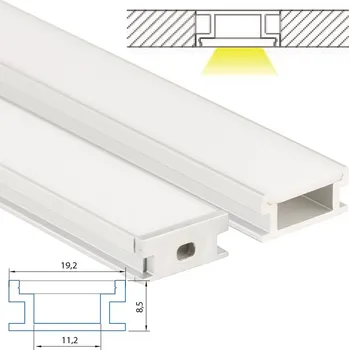 LED páska Nášlapný hliníkový profil BD, 19x9 mm, včetně mléčného difuzoru, 2 m