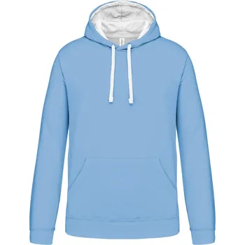 pracovní mikina Kariban Mikina Kariban K446 s kapucí, kontrastní COT20K44646702-sky blue/wh M Modrá sky/bílá