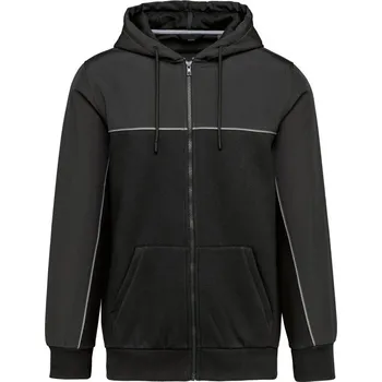 pracovní mikina Kariban Mikina s kapucí Kariban WK410 na zip COT20W41081013-black/dark 3XL Černá/šedá tmavá