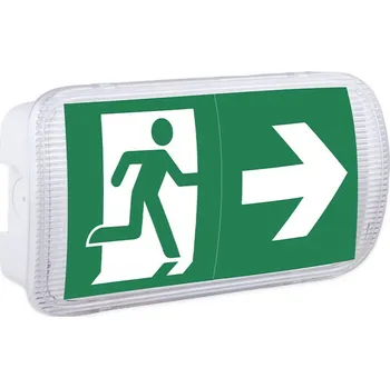 Nouzové osvětlení Přisazené nouzové svítidlo se symboly Shield P, 1W, IP65, 6000K, 1,5Ah, 3h doba zálohy, svítící při výpadku/trvale