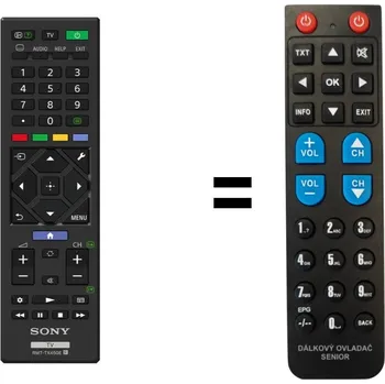 SONY RMT-TX450E náhradní dálkový ovladač pro seniory