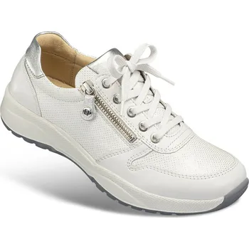Dámská zdravotní obuv Dámské tenisky se šněrováním i zipem, hladká useň, bílá: 38