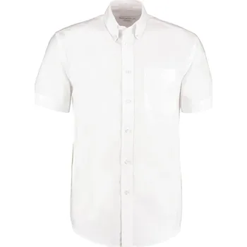 Pánská košile Kustom Kit Košile Oxford KK 350, krátký rukáv COT43350X001jn-white Bílá 19,5