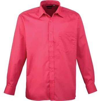 Pánská košile Premier Košile PR200, popelínová, dlouhý rukáv COT390200c180k-hot pink 42 Růžová