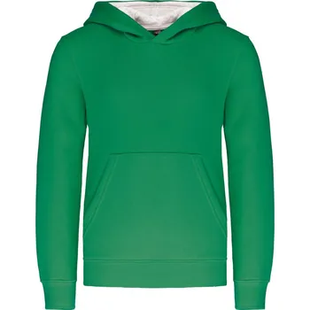 pracovní mikina Kariban Mikina Kariban K453 s kapucí, kontrastní, dětská COT20K453k61w4-light kelly Zelná kelly světlá/bílá 12-14