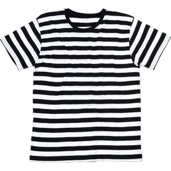 pracovní tričko Mantis Tričko M109S, pruhované, krátký rukáv, pánské COT70109S98002-black/white M Černá/bílá