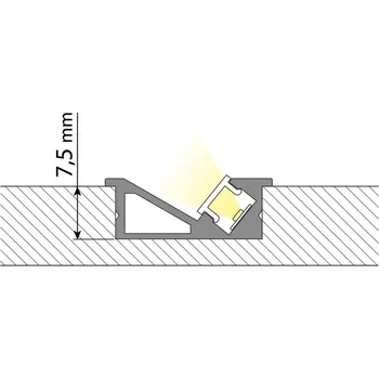 LED páska Vestavný hliníkový profil VE černý 24x10mm, včetně mléčného difuzoru, 2m