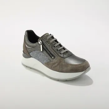 Dámské tenisky Kožené sneakers na klínové podrážce šedá 41