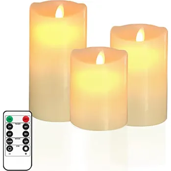 led svíčka Lam(MS)pen balení 3 LED svíček blikající plamen LED svíčka z pravého vosku bez plamene LED čajové svíčky LED svíčka z pravého vo X001GJJCXX