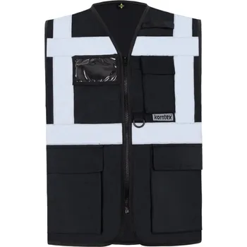 pracovní vesta Korntex Vesta KXMF – Berlin, multifunkční, reflexní COT76KXMF00201-black S Černá