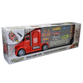 autíčko CITY SERVICE CAR - 1:16 Tahač s auty a vrtulníkem 55 cm