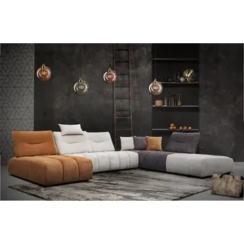 Sedací souprava Designová rohová sedací souprava s nastavitelnou hloubkou sedáku do tvaru U LARI Pravý roh