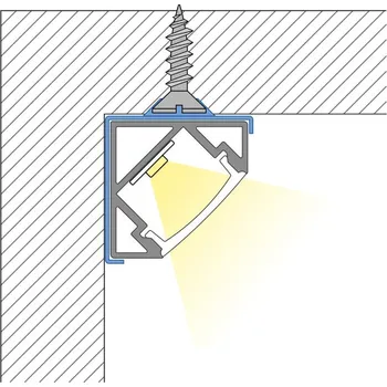 LED páska Rohový hliníkový profil RT2 18x18 mm včetně čirého difuzoru 2 m