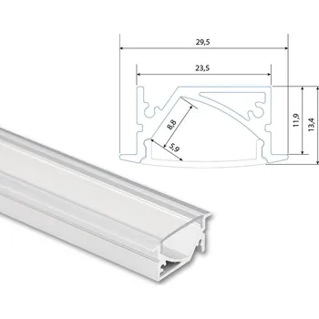 LED páska Vestavný hliníkový profil VA 30x14mm, včetně černého difuzoru 2 m
