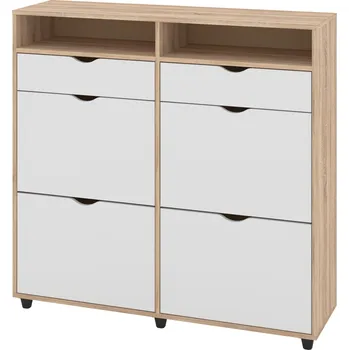 Slevadoma Botník T-06 Barva: dub sonoma + bílá