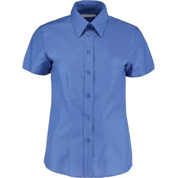 Pánská košile Kustom Kit Košile KK 360 Oxford, krátký rukáv, dámská COT430360ag32j-italian blu 5XL Modrá italian