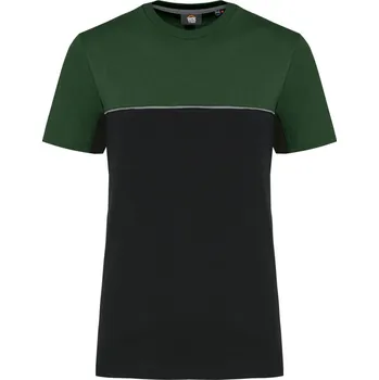 pracovní tričko Kariban Tričko WK304, krátký rukáv, pánské COT20W304zh801-black/fores S Černá/zelená forest