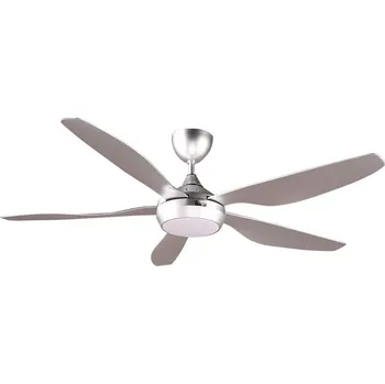 Stropní ventilátor reiga 137CM Silver DC Motor Moderní inteligentní stropní ventilátor se stmívatelnou sadou LED osvětlení a dálkovým ovládáním pro X001BP8C8X