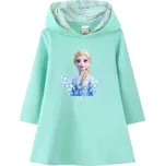 Frozen (Ledové království) Dívčí bavlněné šaty s kapucí "Frozen" - Ledové království (jarní/podzimní) Barva: zelená, Velikost: 110 (4 roky)