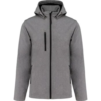 Dílna Kariban Bunda s kapucí Kariban K422, softshellová, unisex COT20K422p8700-marl grey XS Melír šedá