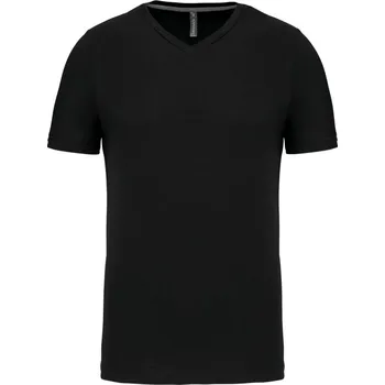 pracovní tričko Kariban Tričko K357 s výstřihem do V, krátký rukáv, pánské COT20K35700213-black 3XL Černá