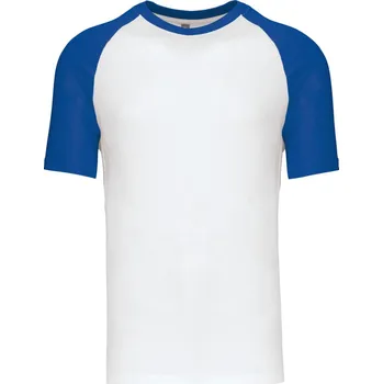 Pracovní oblečení Kariban Tričko K330 baseballové, krátký rukáv COT20K33090703-white/royal L Bílá/modrá