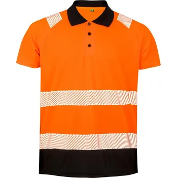 Pánské tričko Result Polokošile R501X, reflexní, krátký rukáv COT30501Xg0236-fluorescent 2XL-3XL Oranžová fluorescent/černá