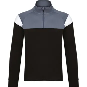 Chlapecké kalhoty KARIBAN Dětská tréninková mikina s 1/4 zipem PA388 Velikost: 10-12 let, Barva: černá-šedá