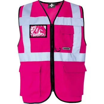 pracovní vesta Korntex Vesta KXMF – Berlin, multifunkční, reflexní COT76KXMFe1215-magenta Purpurová 5XL