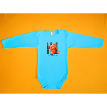 Kojenecký body Arex, ČR Chlapecké body dlouhý rukáv Plyšáčci Barva: tyrksová+černá, Velikost: 92