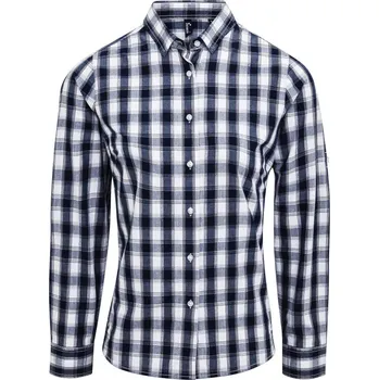 Pánská košile Premier Košile PR 350 Mulligan, popelínová, dlouhý rukáv, dámská COT39035090800-white/navy XS Bílá/navy