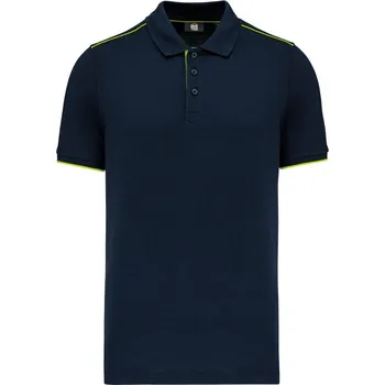 Pánské tričko Kariban Polokošile Day-to-Day WK270, krátký rukáv, pánská COT20W270agk02-navy/fluore M Navy/žlutá fluorescent